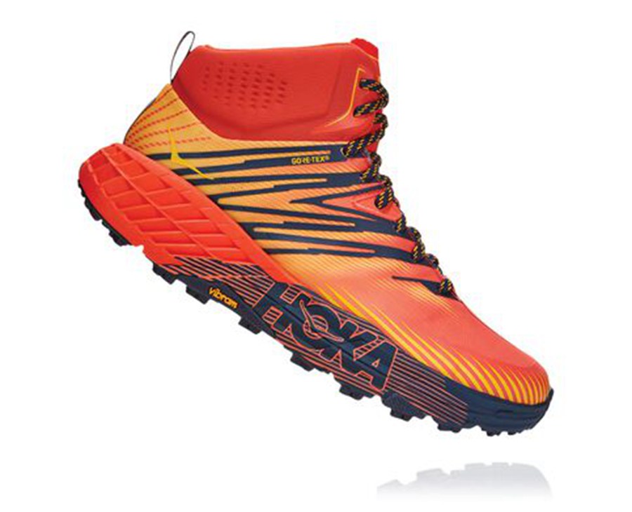 Trail Shoes Mens - Hoka One One Speedgoat Mid GORE-TEX 2 - Red - NBGPVSK-17